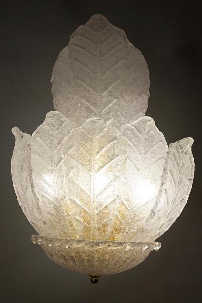 Pair of Italian Murano Glass Ninfea Wall Sconces