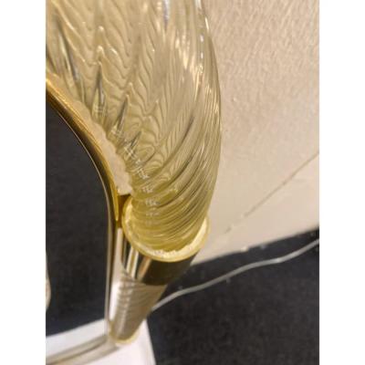 Pair of Italian Murano Glass Wall Mirrors in Gold Leaf Torciglione 