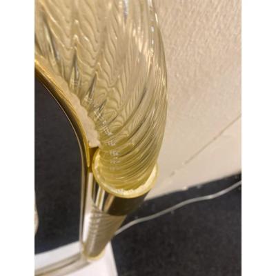 Pair of Italian Murano Glass Wall Mirrors in Gold Leaf Torciglione 