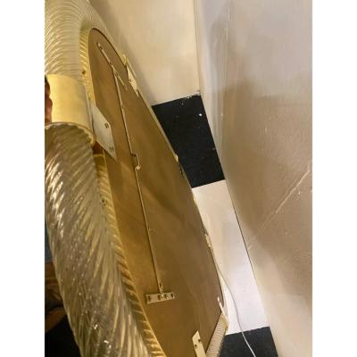 Pair of Italian Murano Glass Wall Mirrors in Gold Leaf Torciglione 