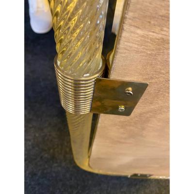 Pair of Italian Murano Glass Wall Mirrors in Gold Leaf Torciglione 