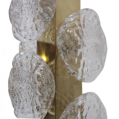 Pair of Italian Murano Glass and Brass Table Lamps Italy
