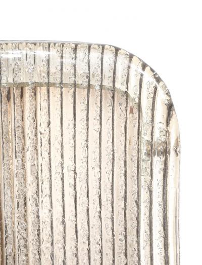 Pair of Italian Murano Glass and Brass Vertical Sconces with Clear Ribbed Glass