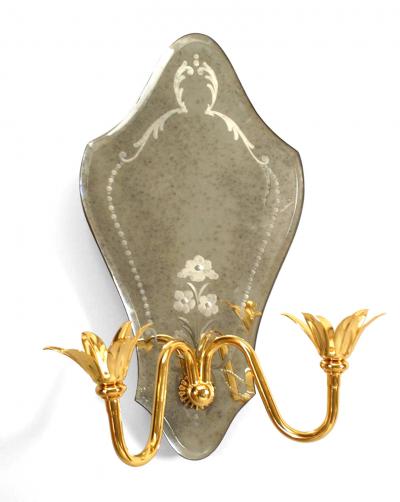 Pair of Italian Murano Mirror Wall Sconces