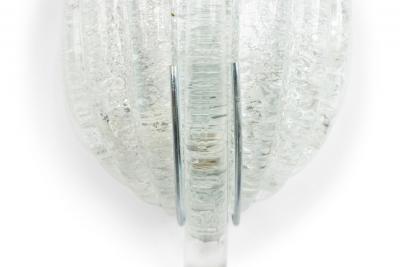 Pair of Italian Murano Silver Dusted Glass Leaf Wall Sconces