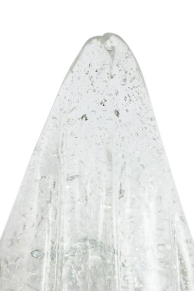 Pair of Italian Murano Silver Dusted Glass Leaf Wall Sconces