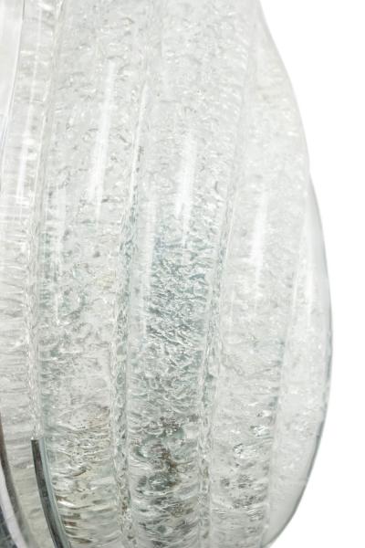 Pair of Italian Murano Silver Dusted Glass Leaf Wall Sconces