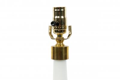 Pair of Italian Murano White Glass Table Lamps