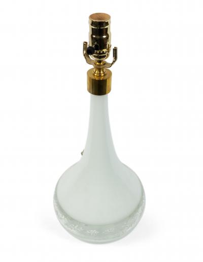 Pair of Italian Murano White Glass Table Lamps
