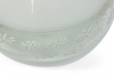 Pair of Italian Murano White Glass Table Lamps