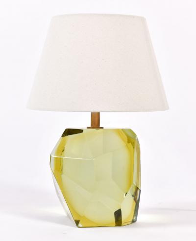 Pair of Italian Murano citrine rock table lamps