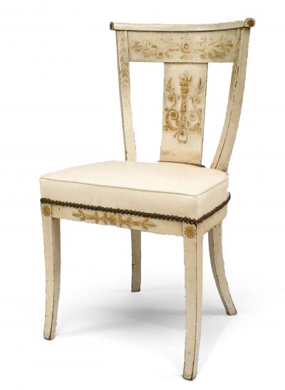 Pair of Italian Neo Classic Floral Side Chairs