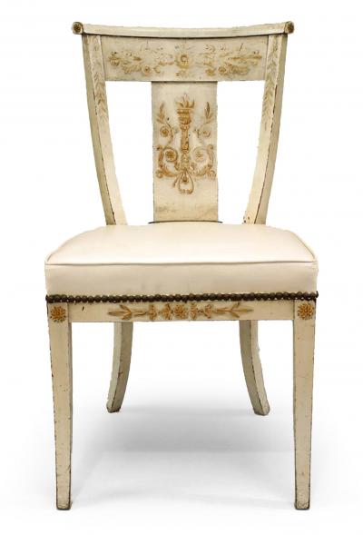 Pair of Italian Neo Classic Floral Side Chairs