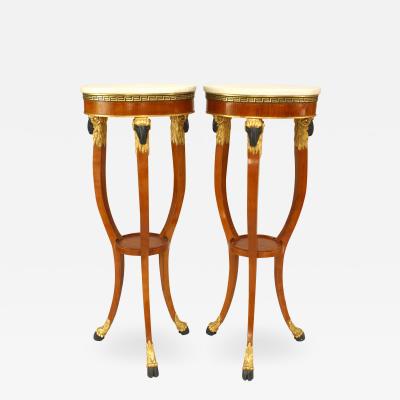 Pair of Italian Neo Classic Fruitwood Pedestals