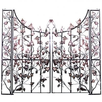 Pair of Italian Neo Classic Gilt Iron Gates