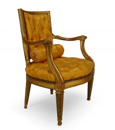 Pair of Italian Neo Classic Gold Arm Chairs