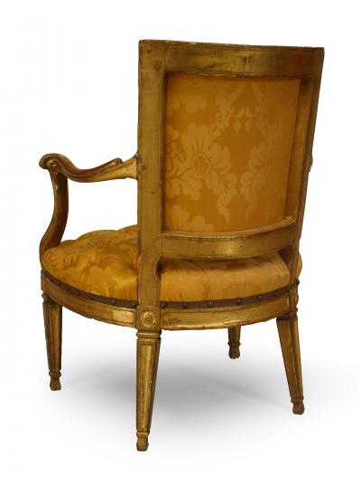 Pair of Italian Neo Classic Gold Armchairs