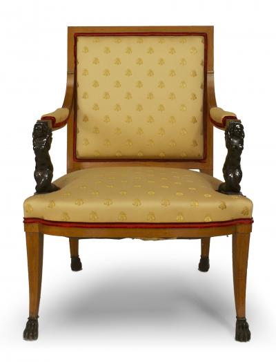 Pair of Italian Neo Classic Maple Arm Chairs