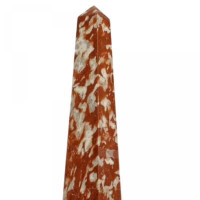 Pair of Italian Neo Classic Rouge and Marble Obelisks