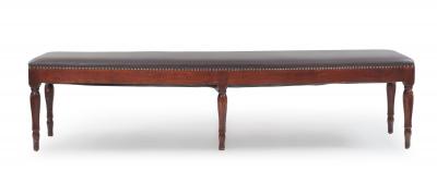 Pair of Italian Neo Classic Walnut Long Benches