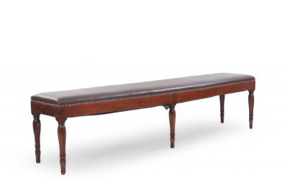 Pair of Italian Neo Classic Walnut Long Benches