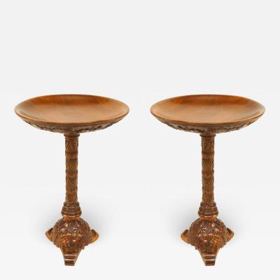 Pair of Italian Neo Classic Walnut Table