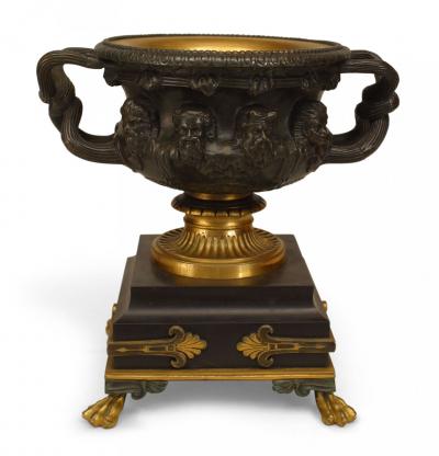 Pair of Italian Neoclassic Bronze and Gilt Urns
