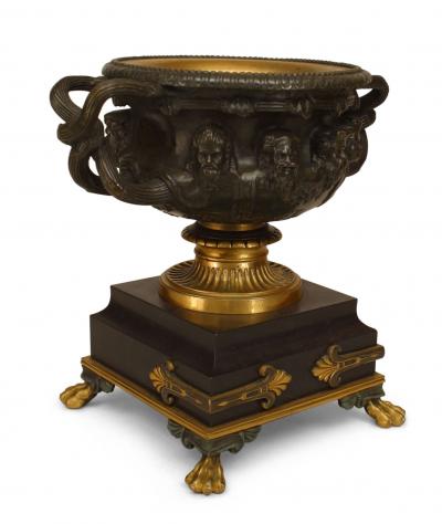 Pair of Italian Neoclassic Bronze and Gilt Urns