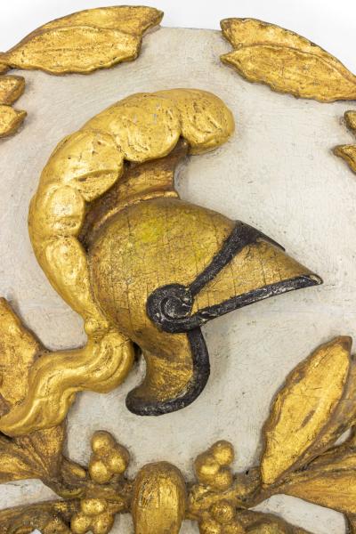 Pair of Italian Neoclassic Carved Gilt Wall Plaques