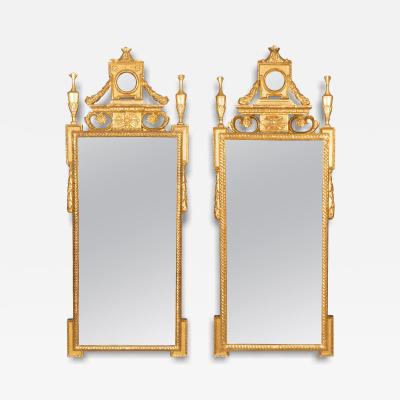 Pair of Italian Neoclassic Giltwood Mirrors
