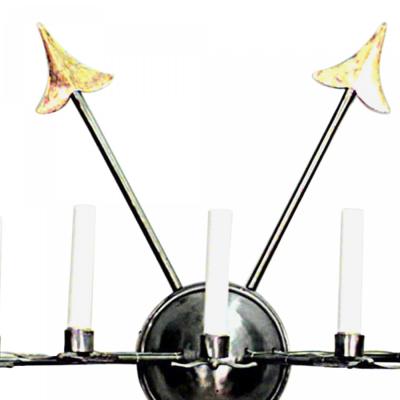Pair of Italian Neoclassic Style Steel Crossed Arrow Wall Sconces
