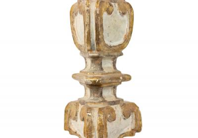 Pair of Italian Neoclassic White and Gilt Candlesticks