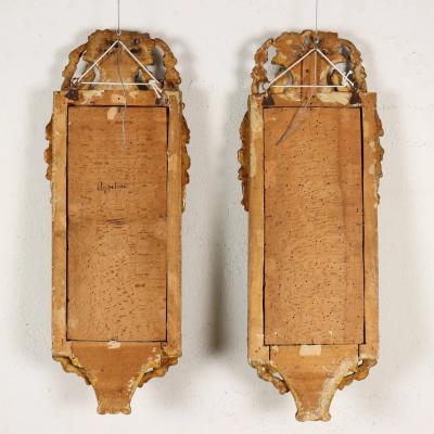 Pair of Italian Neoclassical Giltwood Mirrors Circa 1780