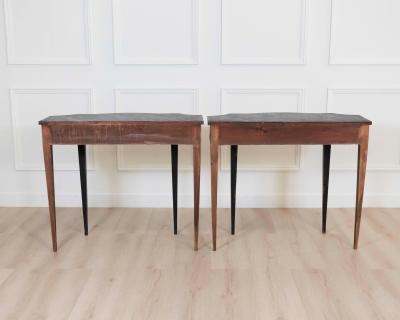 Pair of Italian Neoclassical Painted Console Tables Late 19th Century