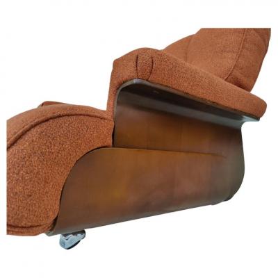 Pair of Italian Orange Mid Century Modern Armchairs