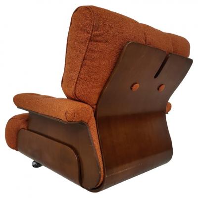 Pair of Italian Orange Mid Century Modern Armchairs