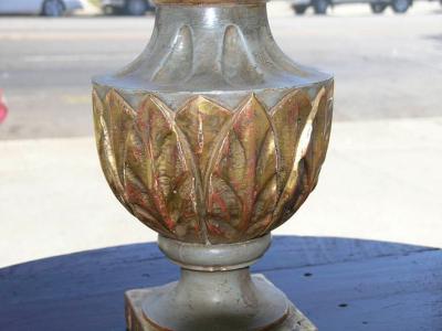 Pair of Italian Painted and Parcel Giltwood Lamps