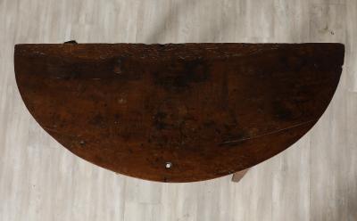 Pair of Italian Period Baroque Walnut Demi Lune Console Tables circa 1680