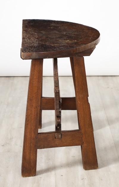 Pair of Italian Period Baroque Walnut Demi Lune Console Tables circa 1680