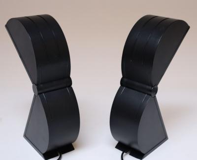 Pair of Italian Postmodern Foldable Disco Table Lamps by Mario Bertorelle