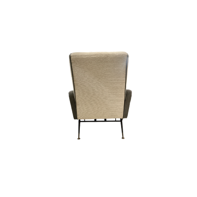 Pair of Italian Reclining Armchairs and Footstools