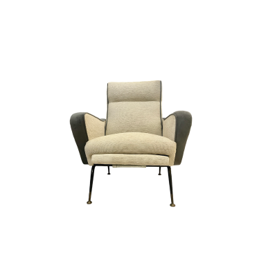Pair of Italian Reclining Armchairs and Footstools