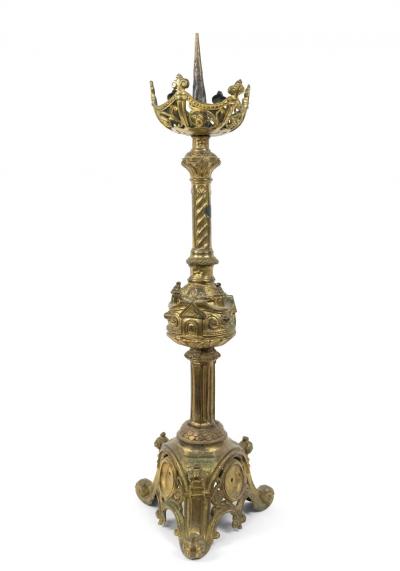 Pair of Italian Renaissance Bronze Altar Candlesticks