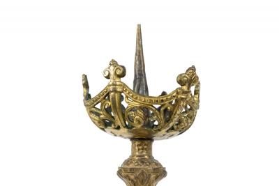 Pair of Italian Renaissance Bronze Altar Candlesticks
