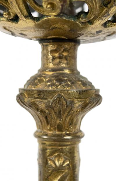 Pair of Italian Renaissance Bronze Altar Candlesticks