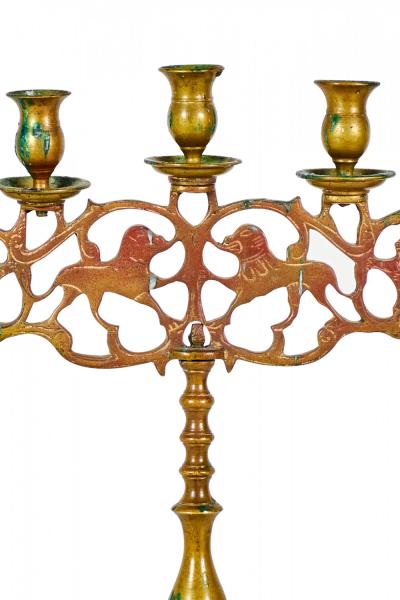 Pair of Italian Renaissance Bronze Candelabras