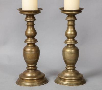 Pair of Italian Renaissance Bronze Candlesticks