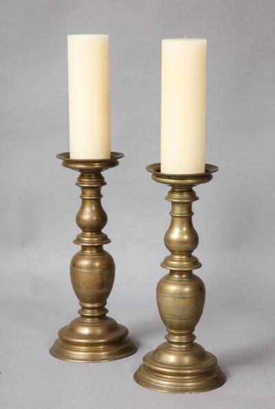 Pair of Italian Renaissance Bronze Candlesticks