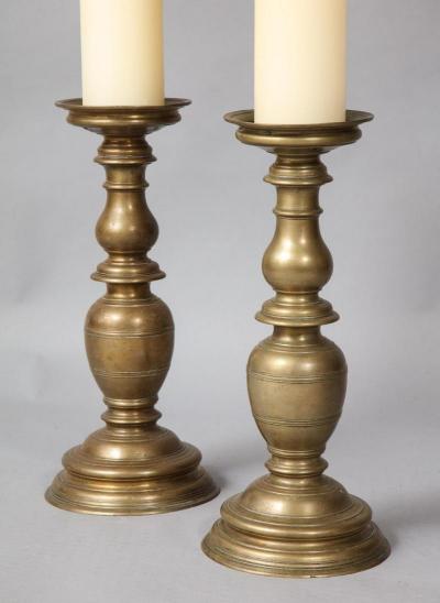 Pair of Italian Renaissance Bronze Candlesticks