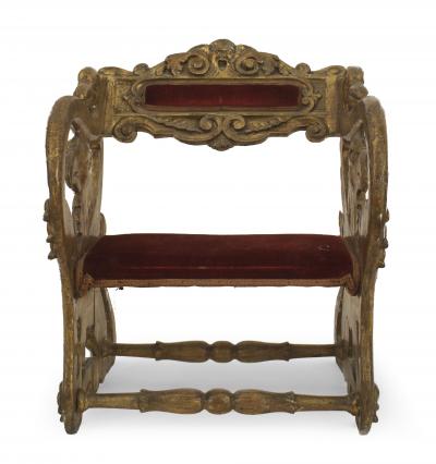 Pair of Italian Renaissance Gilt Jester Arm Chairs